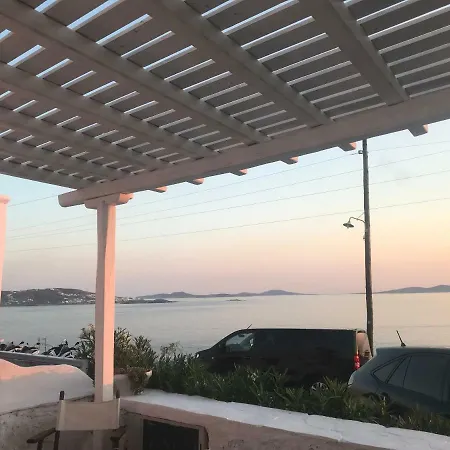 펜션 Mykonos Beachfront House With Sunset & Delos View *