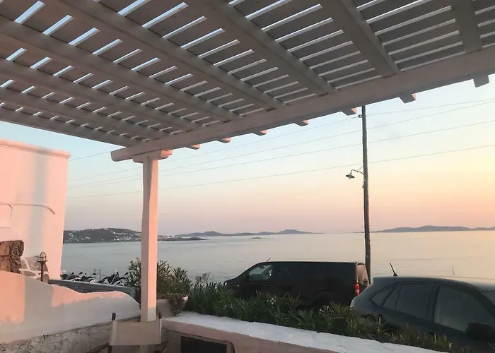 펜션 Mykonos Beachfront House With Sunset & Delos View *